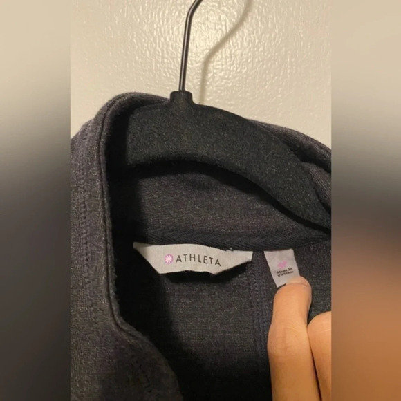 Athleta Cassidy Stretch Ponte Knit Half Zip Dress Dark Grey SP - Picture 3 of 9